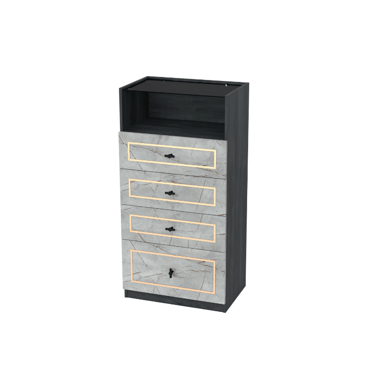 ตู้ลิ้นชัก 4 ลิ้นชัก WISDOM DESIGN FURNITURE GDW-601 60 ซม. สีแอชเกรย์/ไลท์มาร์เบิ้ล